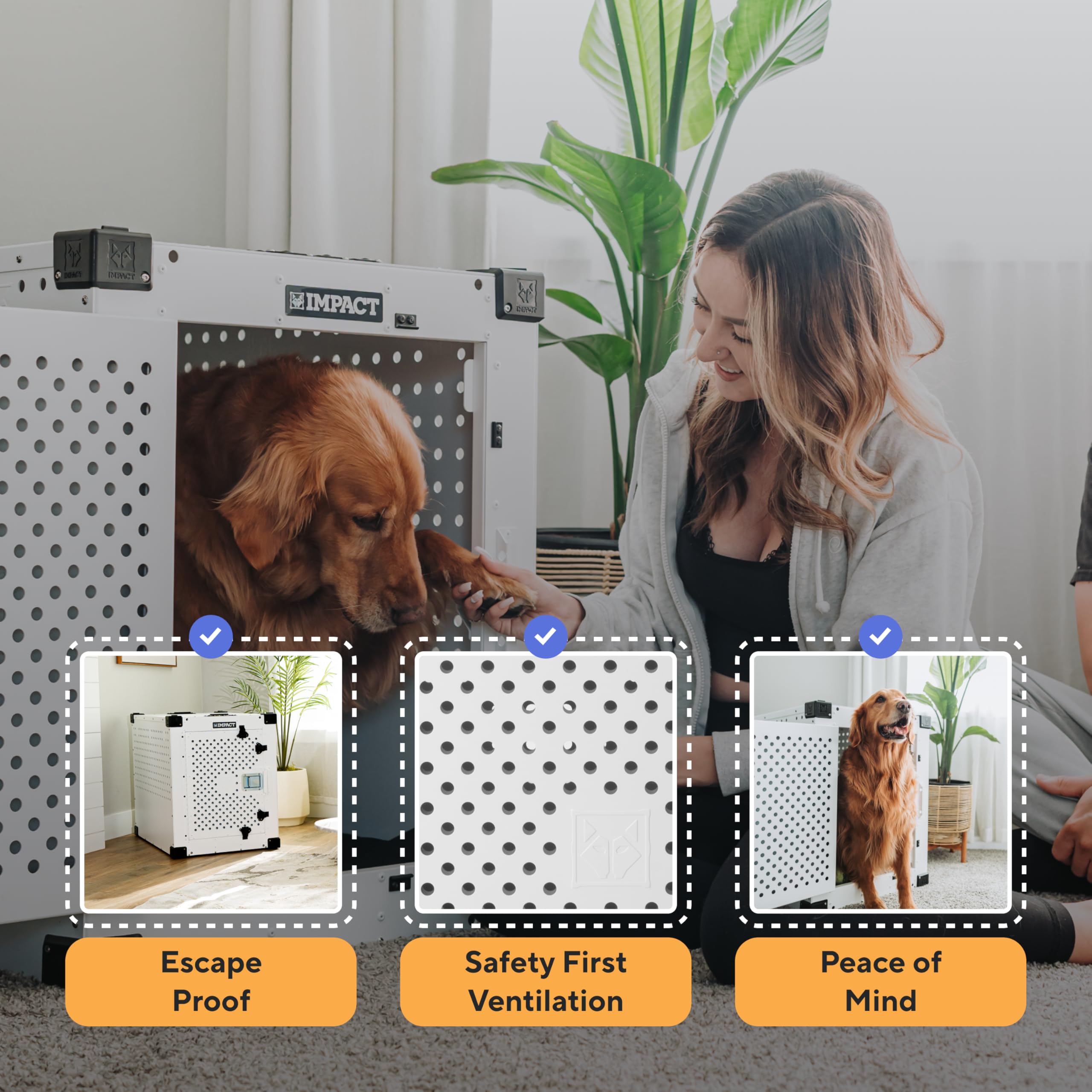 Impact Indestructible High Anxiety Dog Crate for XXL Dogs - Heavy